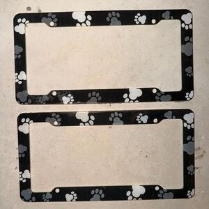 Paw Print Car License Plate Frame Cover